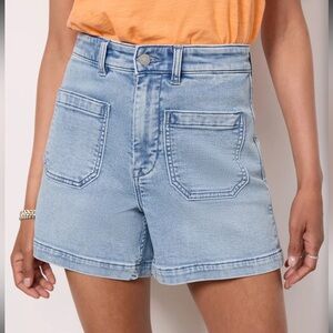 Faherty Light Blue High Waist Women Shorts